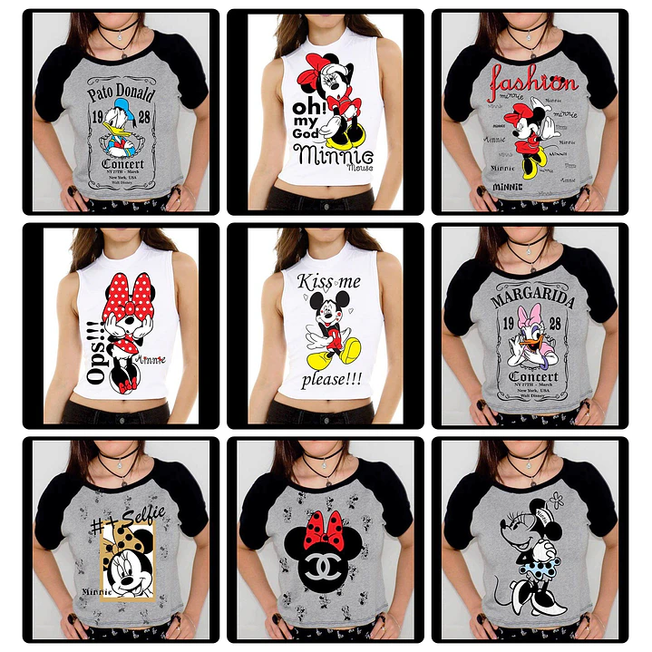 60 Artes para Camisa Personagens Mickey e Minnie Arquivo em Jpg 4