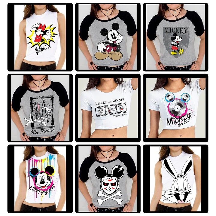 60 Artes para Camisa Personagens Mickey e Minnie Arquivo em Jpg 7
