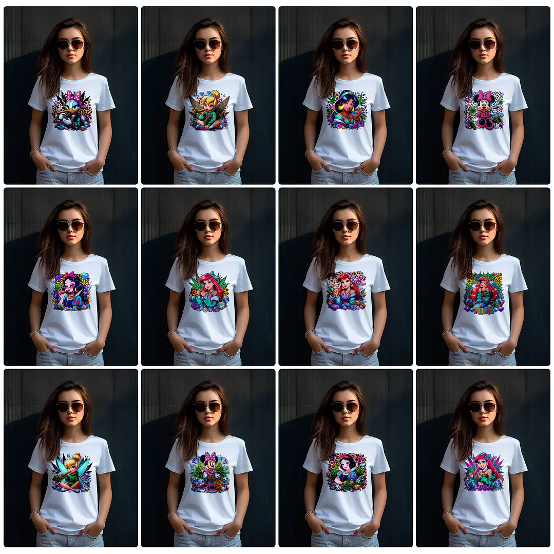 85 Artes para Camisa Personagens Princesas da Disney Arquivo em Png 3