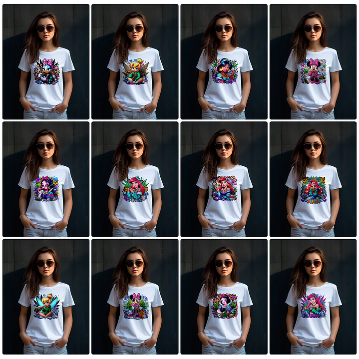 85 Artes para Camisa Personagens Princesas da Disney Arquivo em Png 3