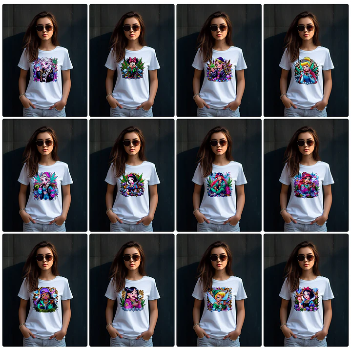 85 Artes para Camisa Personagens Princesas da Disney Arquivo em Png 4