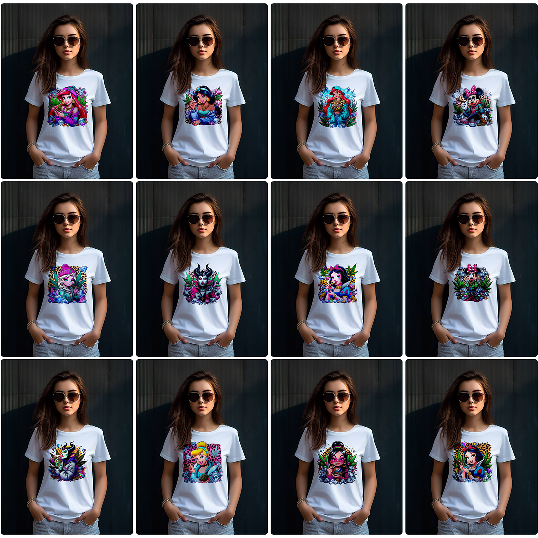 85 Artes para Camisa Personagens Princesas da Disney Arquivo em Png 5