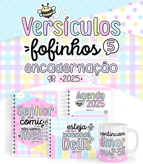 Kit Digital Versiculos Fofinhos Versão 5 em Png