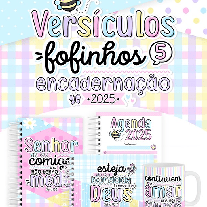 Kit Digital Versiculos Fofinhos Versão 5 em Png 1