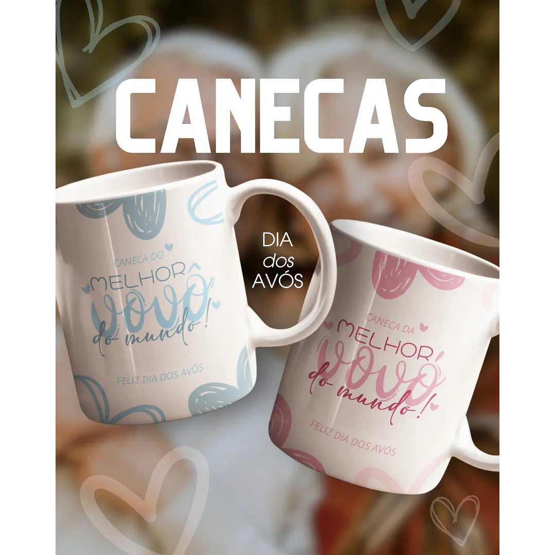 2 Artes para Caneca Melhor Vovô do Mundo e Melhor Vovó do Mundo Avós em Jpg 1