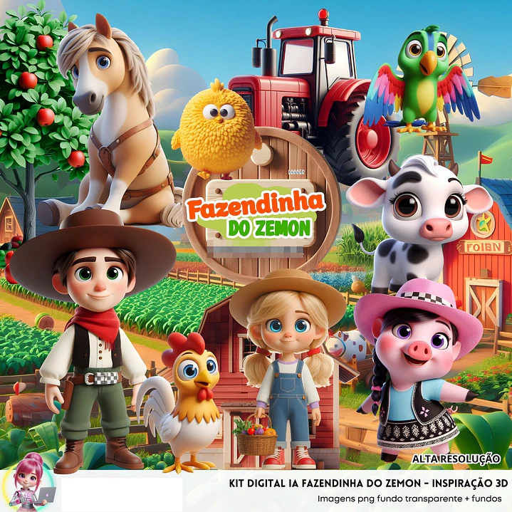 Kit Digital Fazenda So Zemon em Png  1