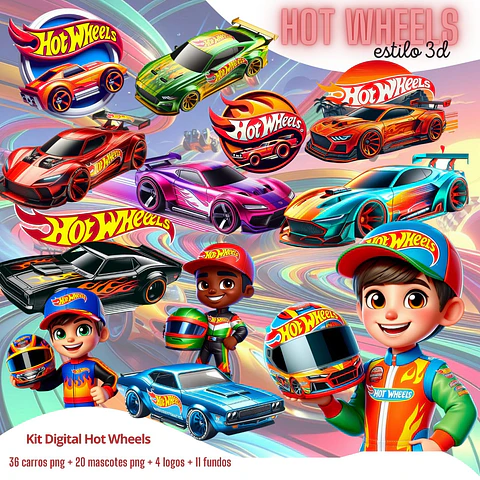 Kit Digital Hot Wheels em Png 