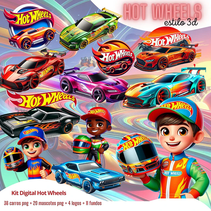 Kit Digital Hot Wheels em Png  1