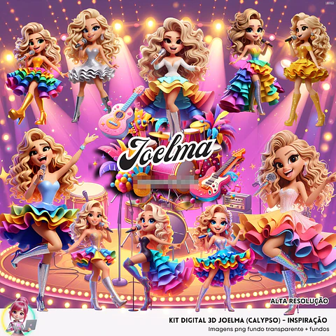 Kit Digital Joelma Calypso em Png 