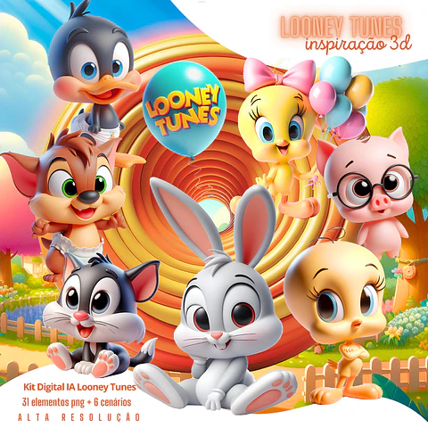 Kit Digital Looney Tunes Cute em Png 