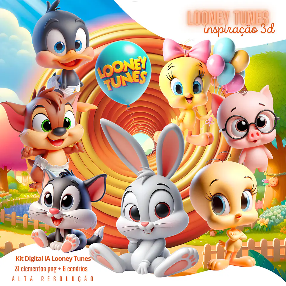 Kit Digital Looney Tunes Cute em Png  1