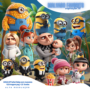 Kit Digital Minions Malvado Favorito em Png 