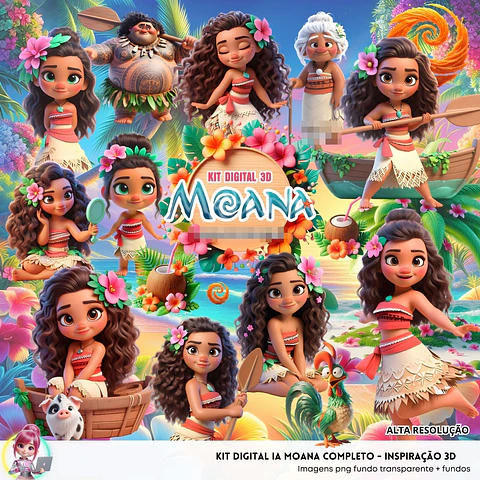 Kit Digital Moana em Png