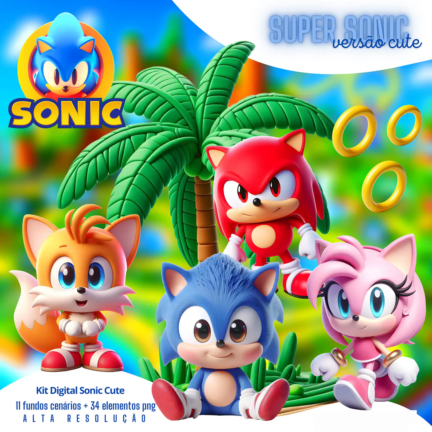 Kit Digital Sonic Baby em Png 1