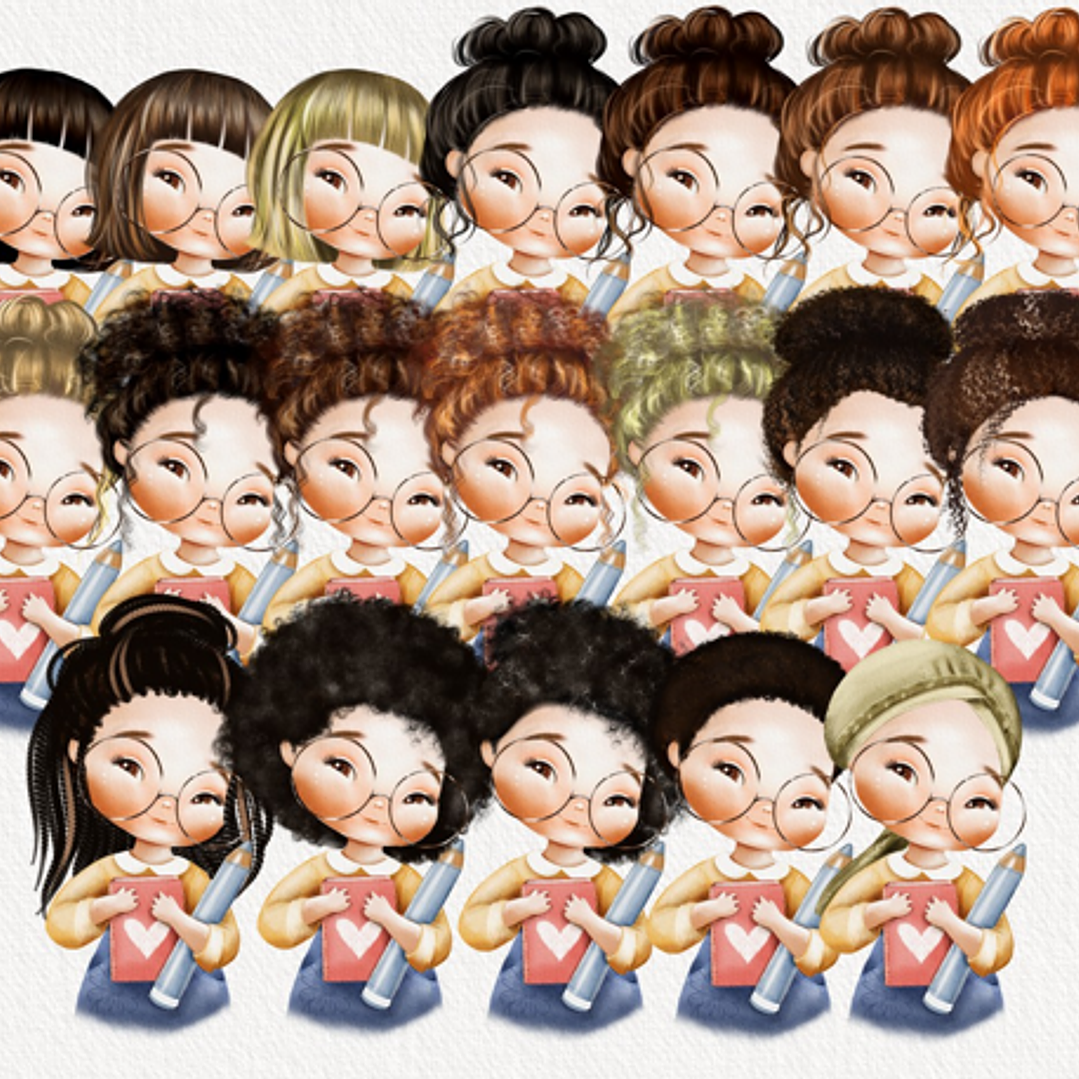 Kit Digital Professora Querida Aquarela em Png 4