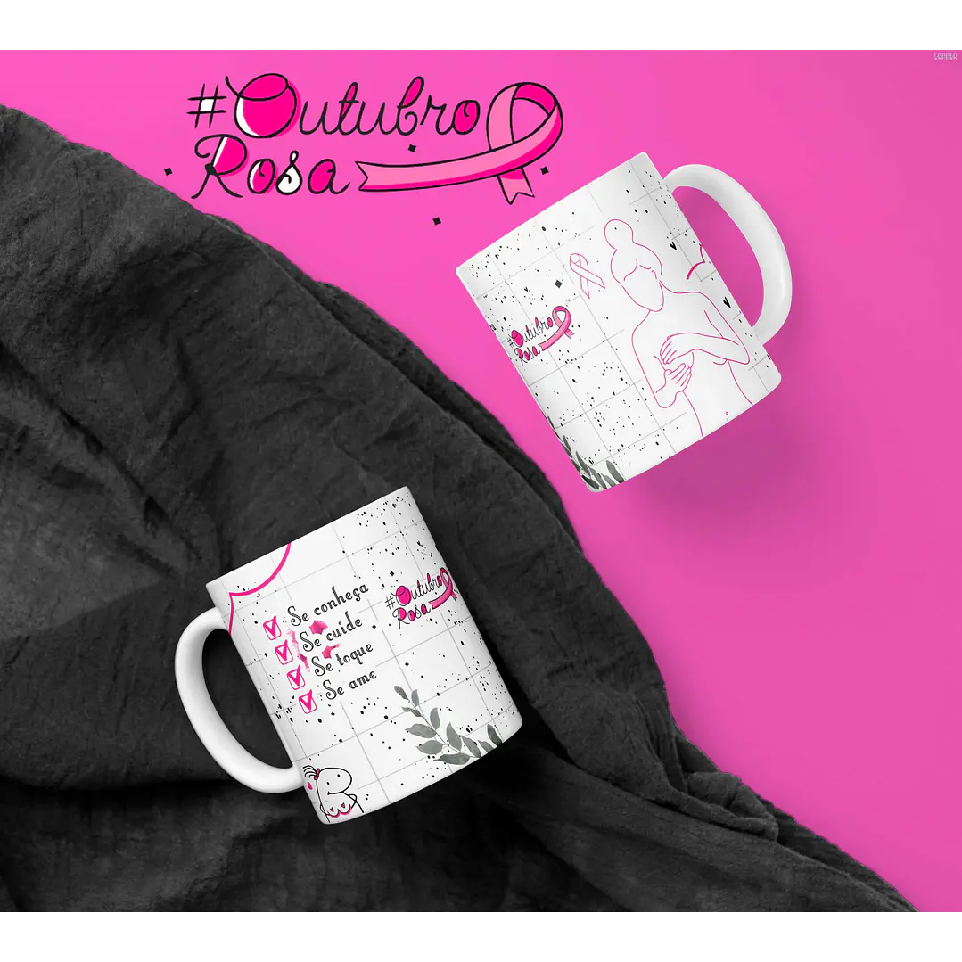 Artes Caneca Outubro Rosa Poema Sublimação Baixar Grátis 1