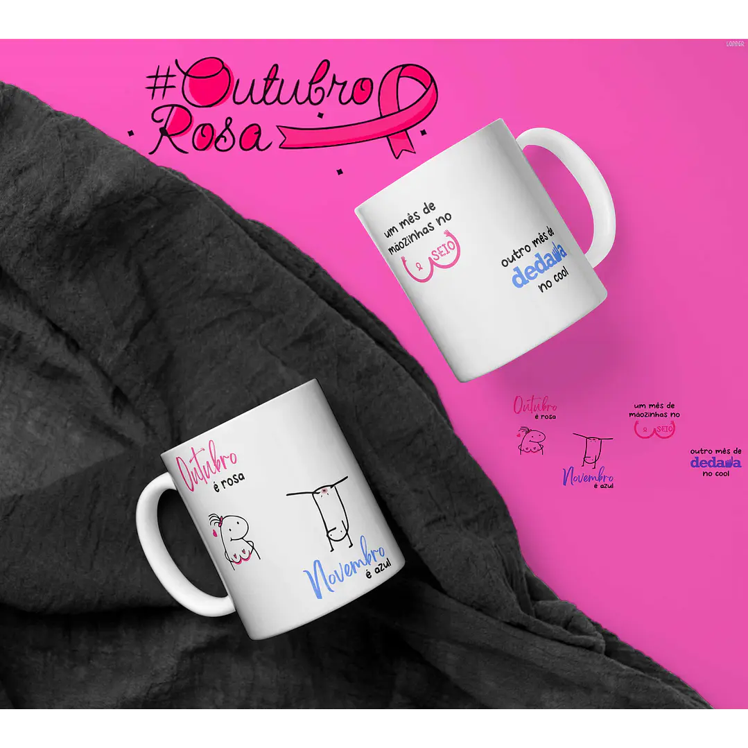 Artes Caneca Outubro Rosa Poema Sublimação Baixar Grátis 2