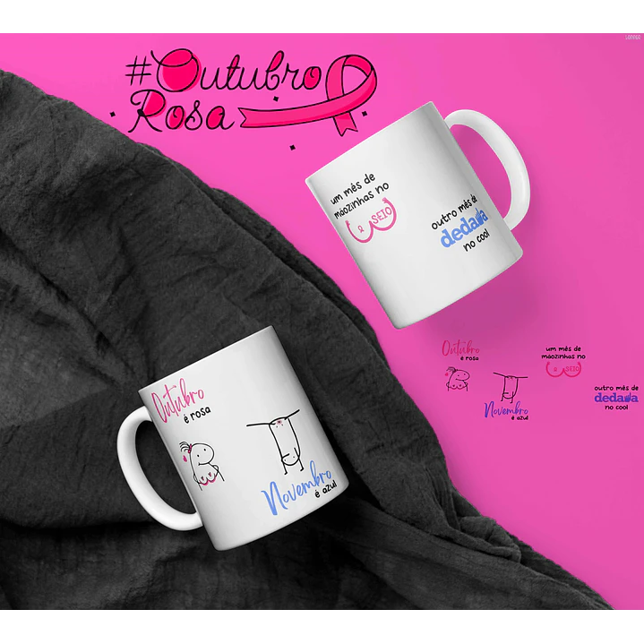 Artes Caneca Outubro Rosa Poema Sublimação Baixar Grátis 2