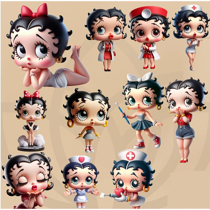 Kit Digital Betty Boop em Png  2