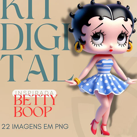 Kit Digital Betty Boop em Png 