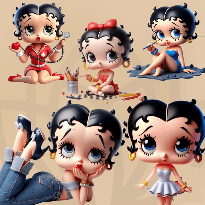 Kit Digital Betty Boop em Png  4