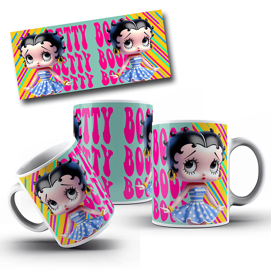 6 Artes para Caneca Betty Boop Arquivo Editável 