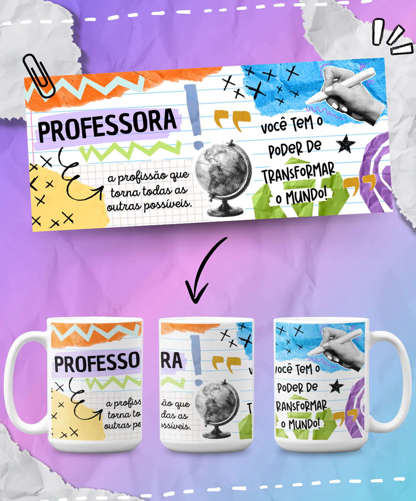 8 Artes para Caneca Dia dos Professores Arquivo em Png 2