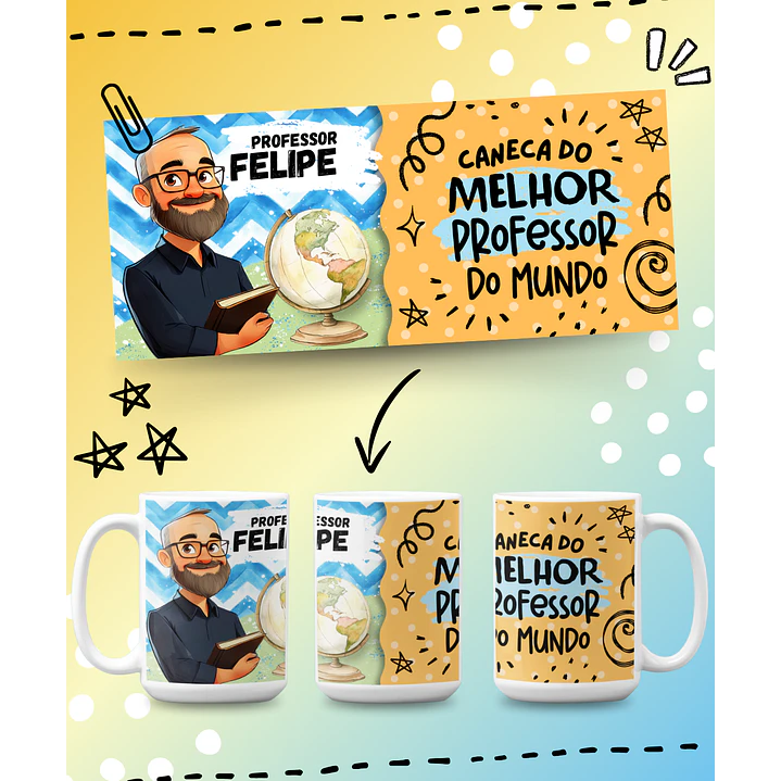 8 Artes para Caneca Dia dos Professores Arquivo em Png 3