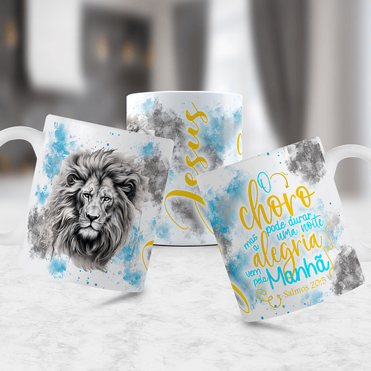 12 Artes para Caneca Jesus Leão de Judá 2.0 Arquivo Editável 