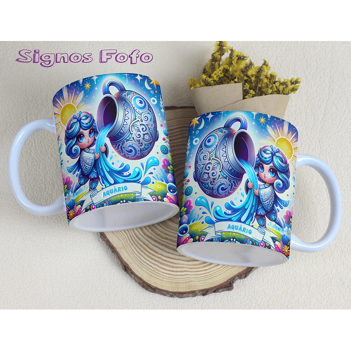 12 Artes para Caneca Signos Fofos Arquivo em Jpg 9