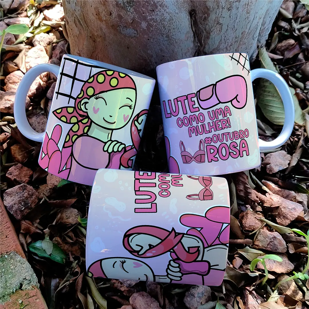 20 Artes para Caneca e Camisa Outubro Rosa Arquivo em Jpg 8