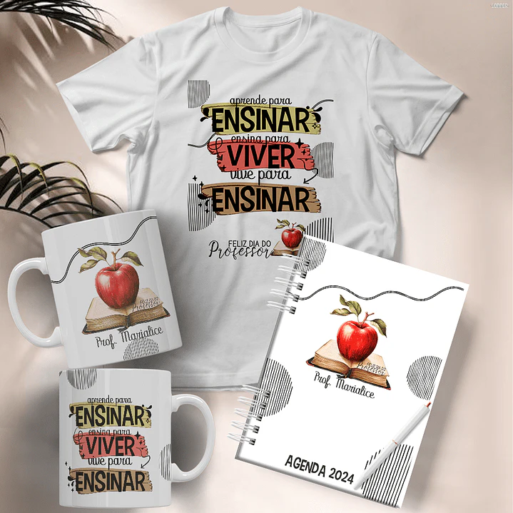 21 Artes para Caneca Capa para Agenda e Camisa Dia dos Professores Arquivo Editável 1