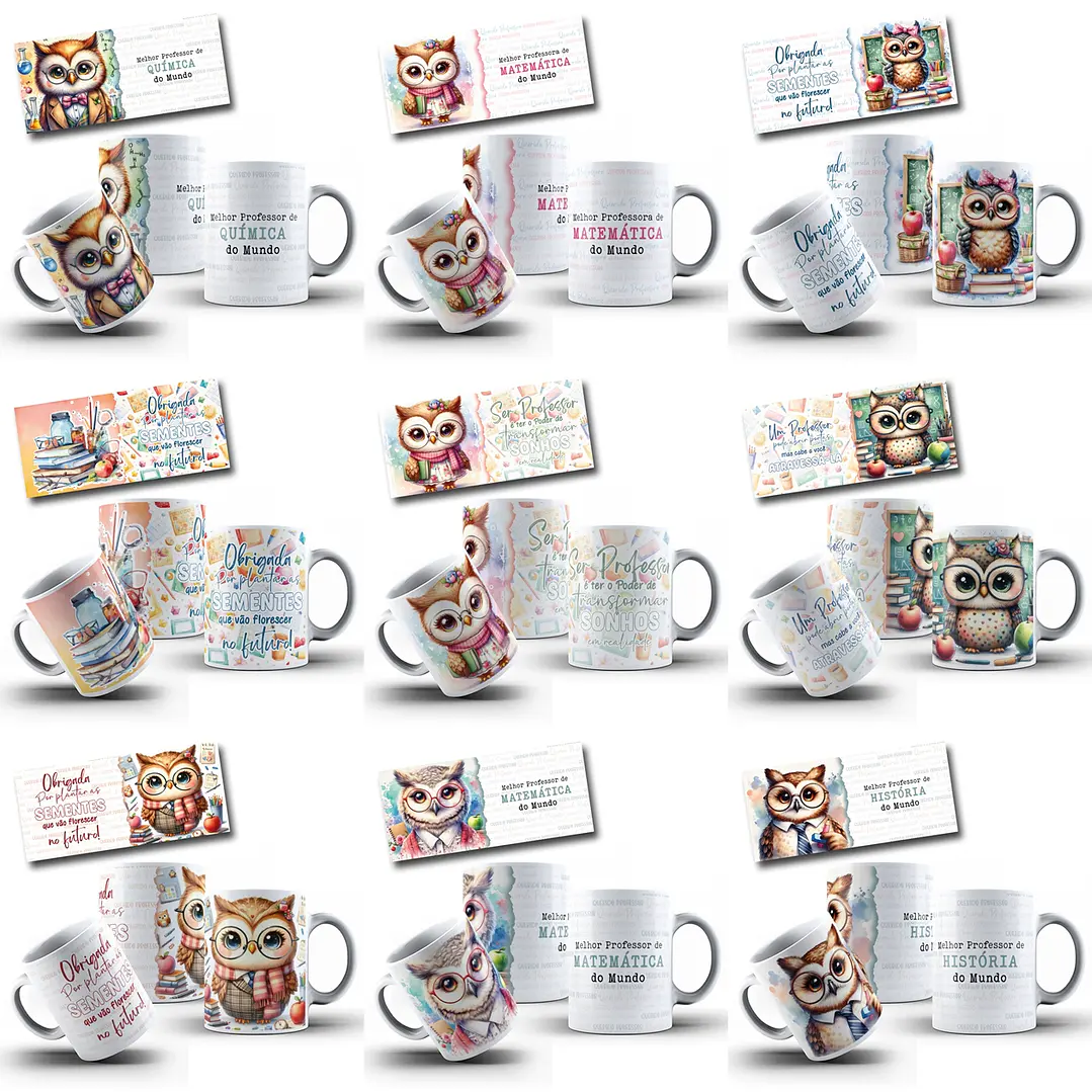 58 Artes para Caneca Dia dos Professores Coruja Arquivo em Jpg 4