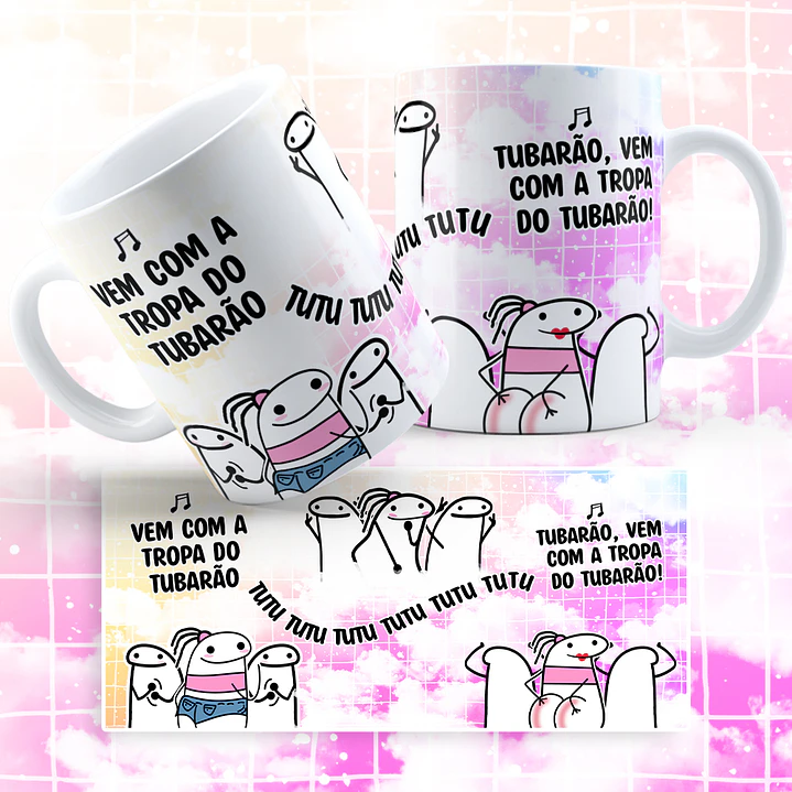 Arte Caneca Flork Vem com a tropa do tubarão tututu Arquivo em Jpg  1