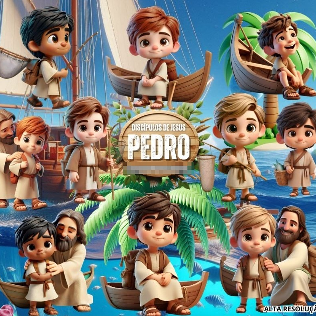 Kit Digital Pedro Discípulo de Jesus em Png 1