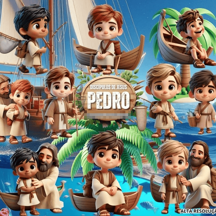 Kit Digital Pedro Discípulo de Jesus em Png 1
