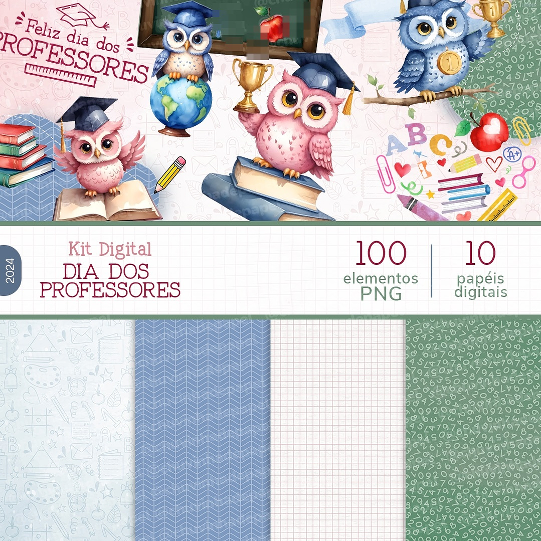 Kit Digital Dia dos Porfessores em Png  3