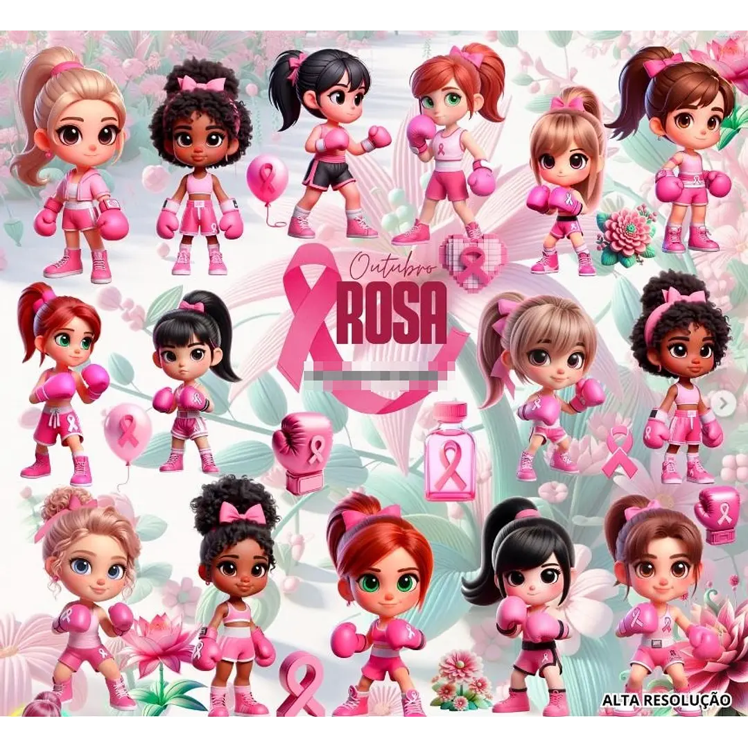 Kit Digital Outubro Rosa em Png  1