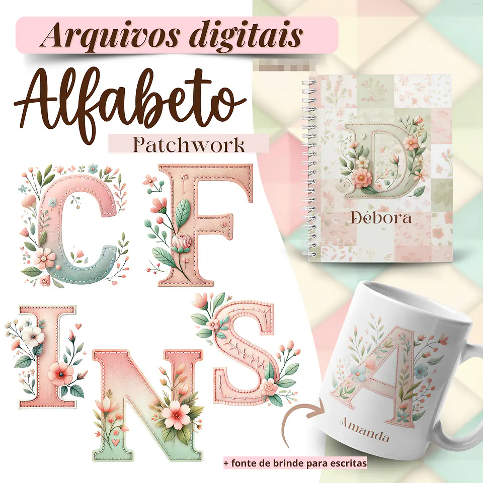 Kit Digital Alfabetos Arquivos em Png   6