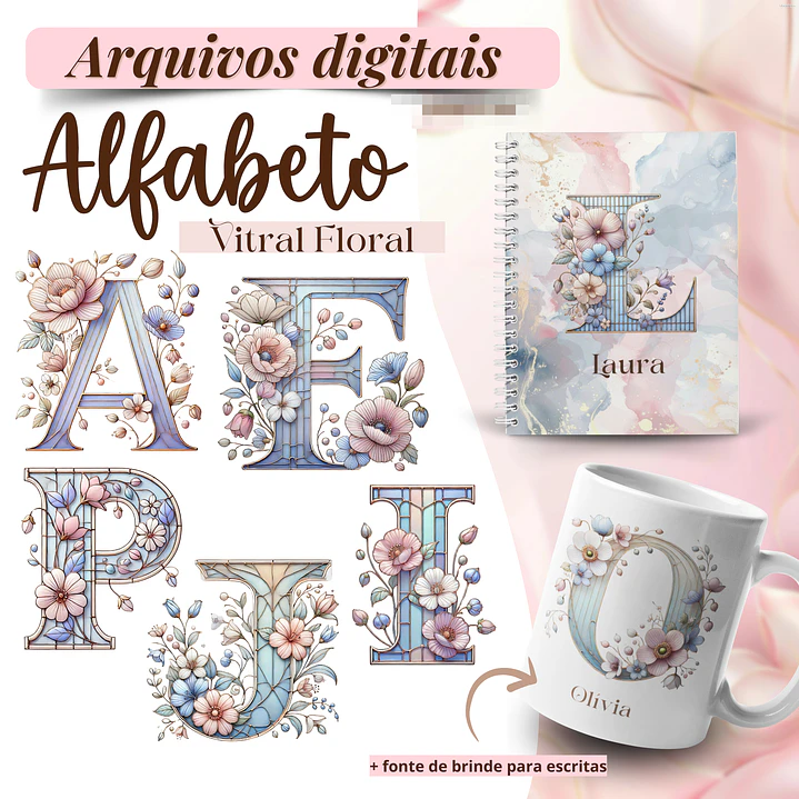 Kit Digital Alfabetos Arquivos em Png   1