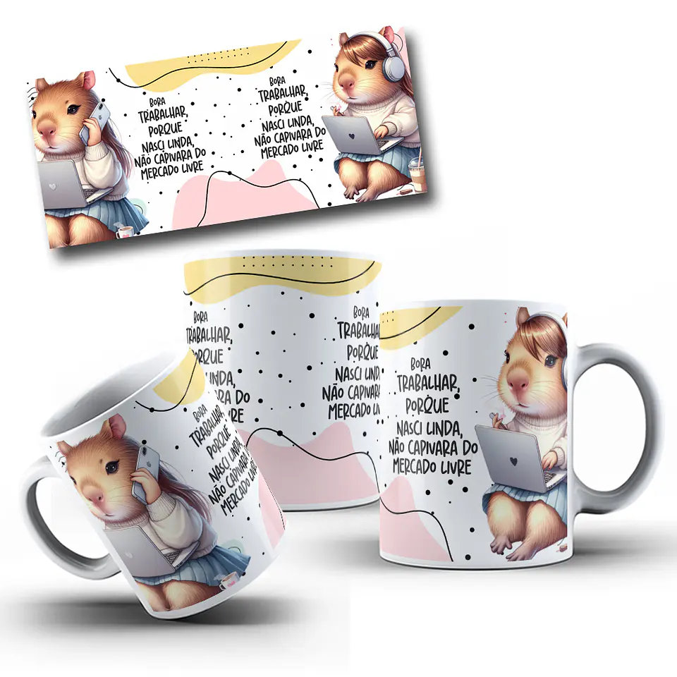 5 Artes Caneca Capivara do Mercado Livre Arquivo Editável  1