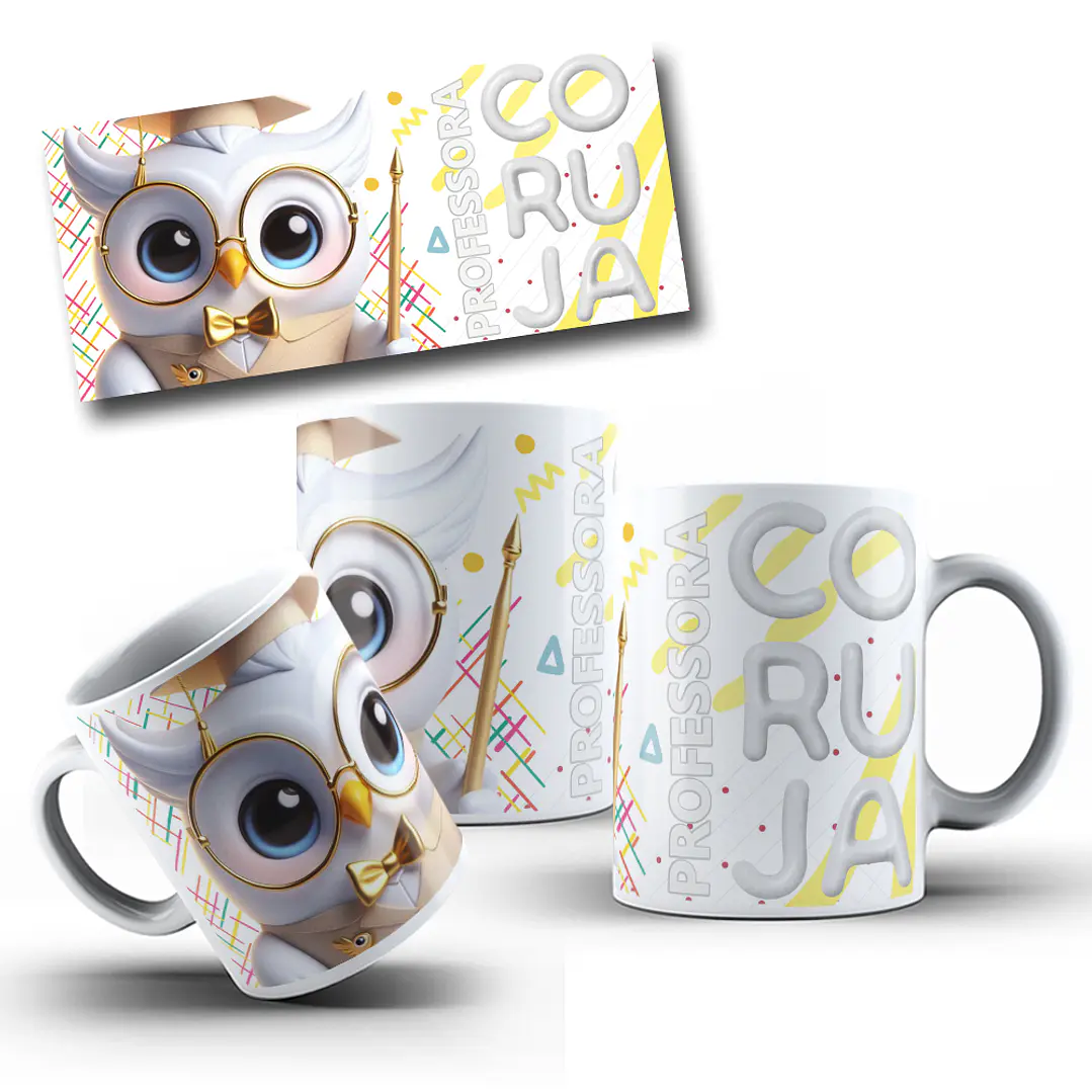 5 Artes Caneca Dia dos Professores Coruja Arquivo Editável 5