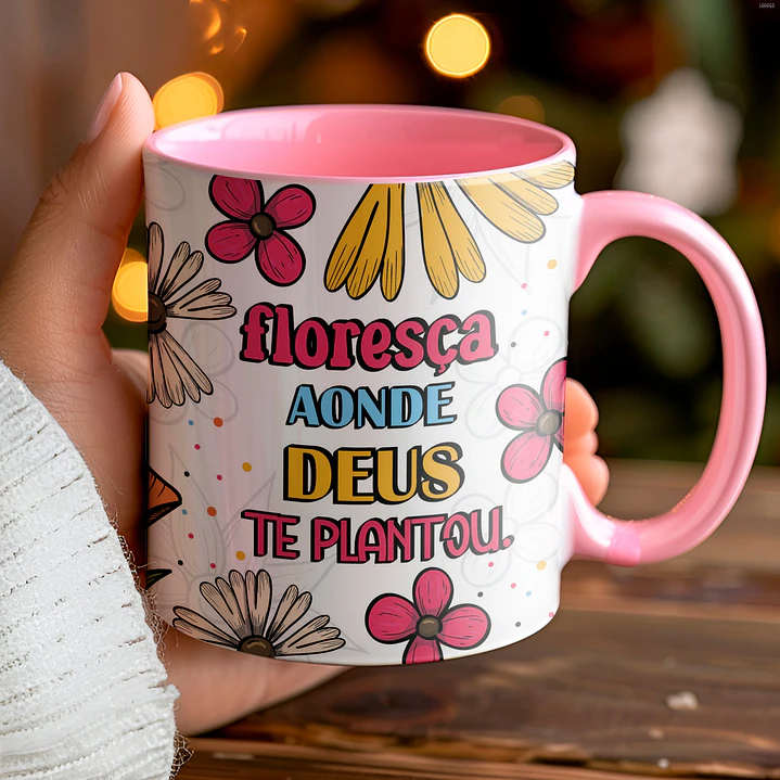 5 Artes Caneca Floresça Frases Arquivo Editável 1