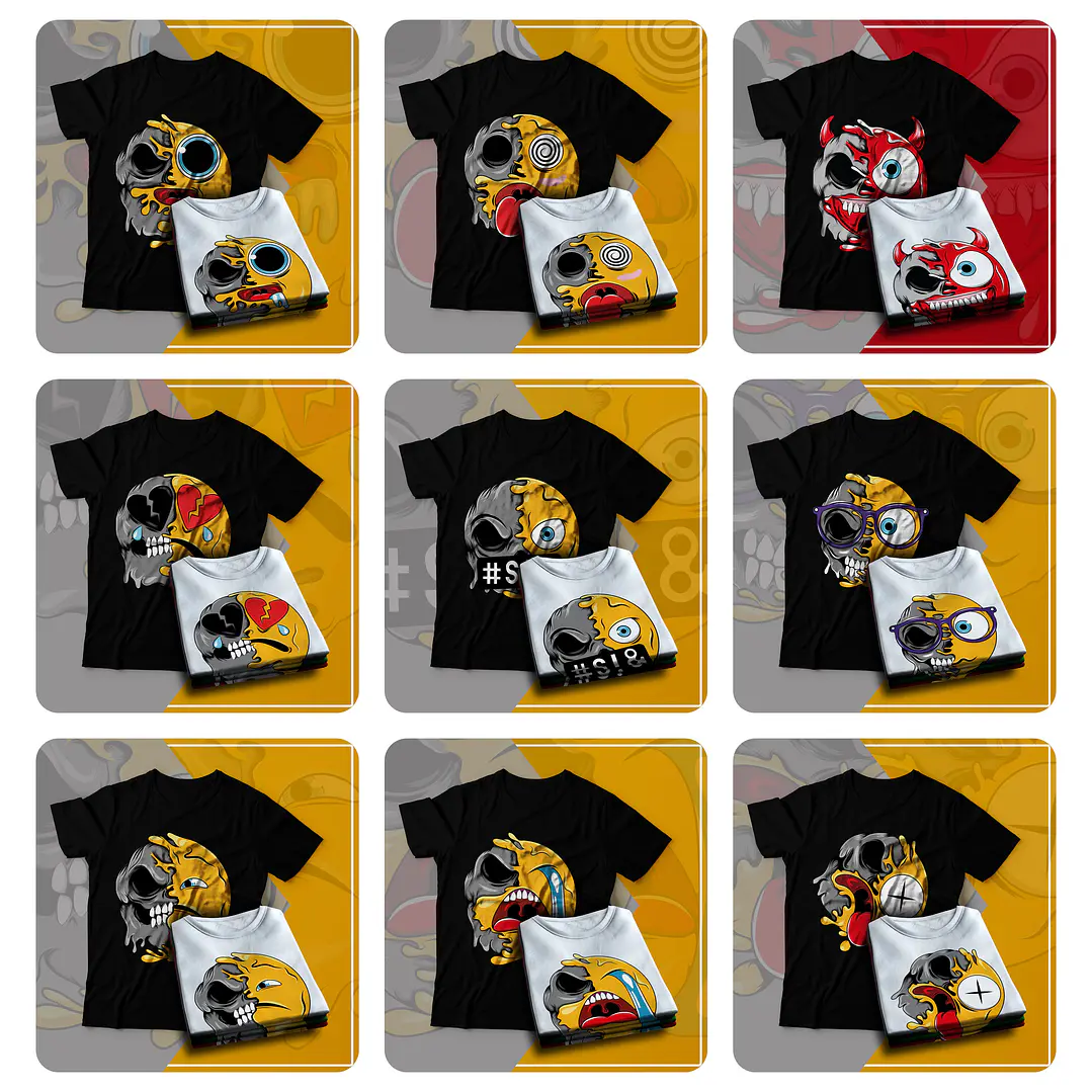9 Artes Camisa Emojis Arquivo em Pdf 1