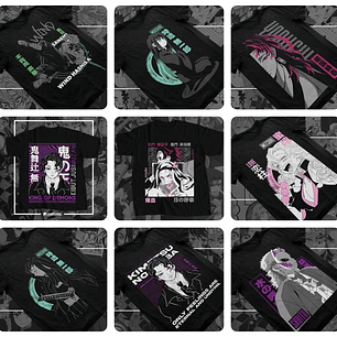 10 Artes Camisa Demon Slayer Arquivo em Eps