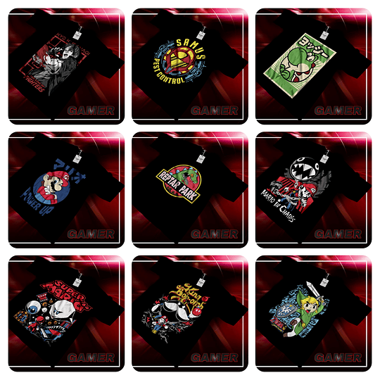 25 Artes Camisa Gamer Geek Arquivo em Png