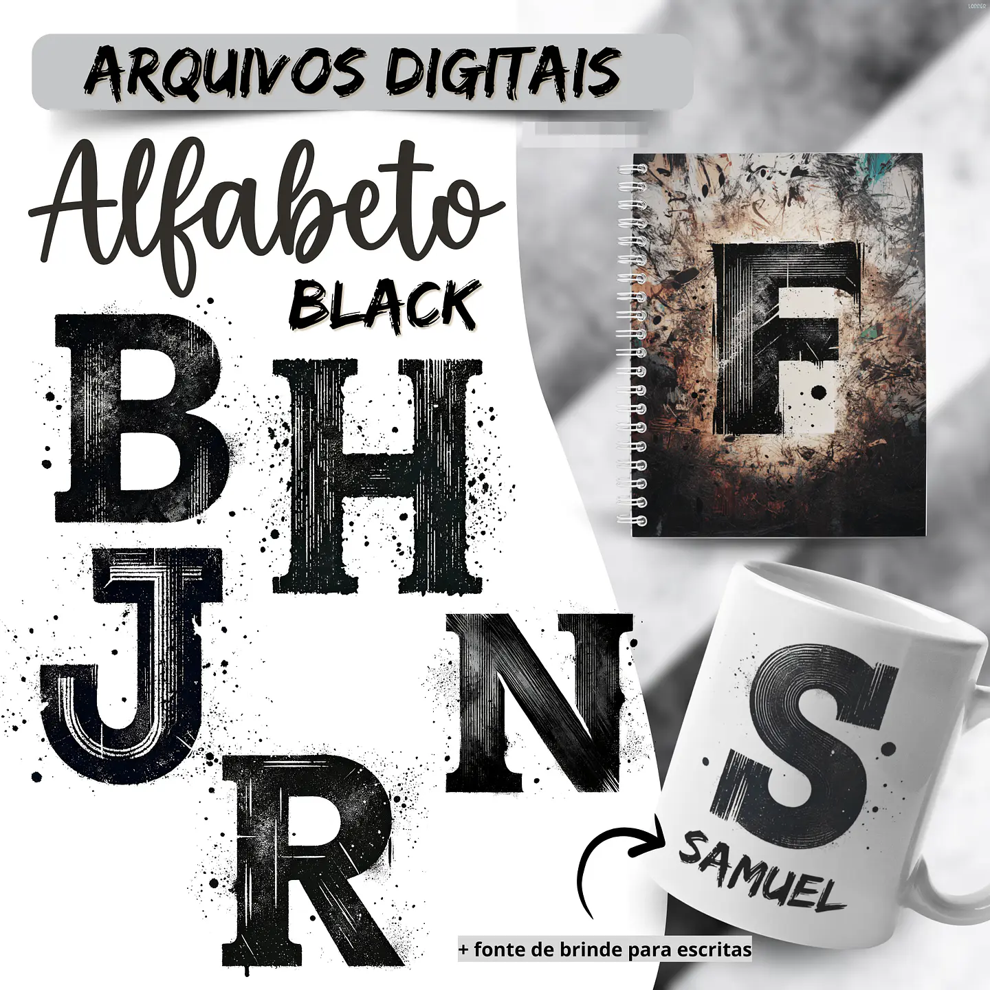 Kit Digital Alfabetos Arquivos em Png   8