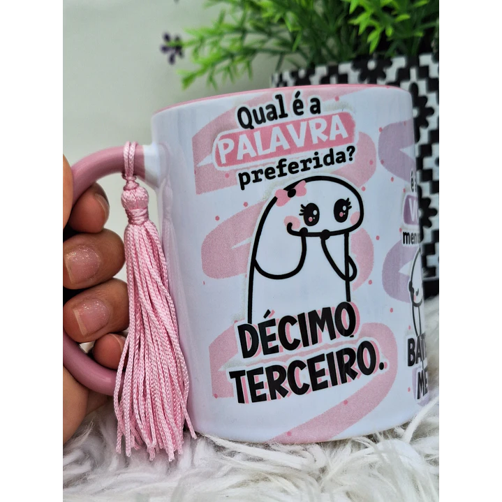 Arte Caneca Flork Qual é a palavra preferida? Décimo terceiro e a que você menos gosta Arquivo em Jpg  1