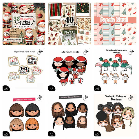 Kit Digital Natal Mascotinhos em Png 