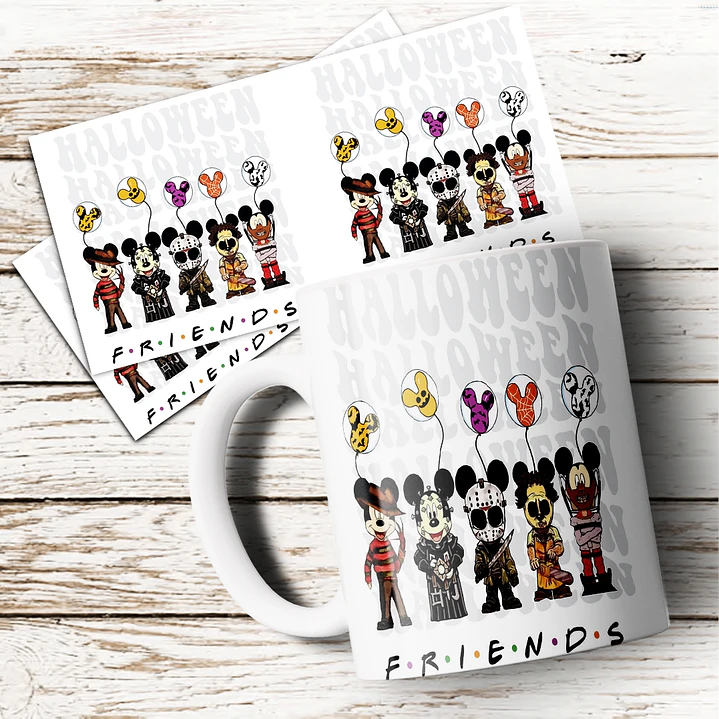 8 Artes para Canecas Halloween Disney Arquivo em Jpg 3